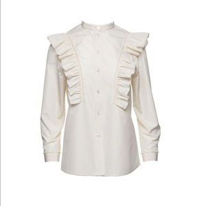Marc Jacobs Stretch Poplin Ruffle Blouse